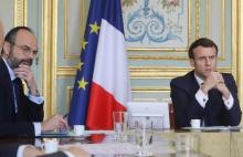 Emmanuel Macron et Édouard Philippe à l'Élysée, le 19 mars 2020 à Paris