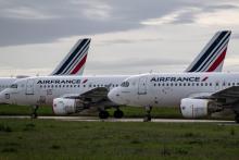 Les files désertes à l'aéroport de Roissy, le 14 mai 2020 suite à l'annulation de laplupart des vols