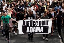 Marche en mémoire d'Adama Traoré, à Beaumont-sur-Oise (Val-d'Oise), le 20 juillet 2019