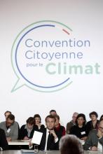 Le président Emmanuel Macron lors de la Convention citoyenne pour le climat, le 10 janvier 2020 à Paris