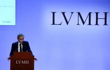 Le PDG de LVMH Bernard Arnault, lors de la présentation des résultats du groupe de 2019, le 28 janvier 2020, au siège de LVMH à Paris