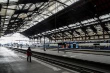 Quai de la Gare de Lyon, à Paris, le 3 avril 2020, durant le confinement lié au Covid-19