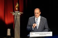 Le Premier ministre Jean Castex s'exprime à l'ouverture du festival du film francophone d'Angoulême (FFA), le 28 août 2020