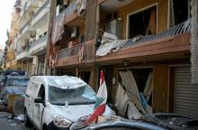 Dégâts dans un quartier de Beyrouth, le 6 août 2020 deux jours après la double explosion