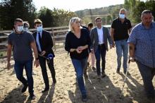 Marine Le Pen en visite au Ranch de l'Espoir dans l'Yonne 
