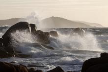 Fortes vagues au Cap de l'Isolella en novembre 2019, en Corse