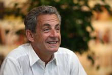 Nicolas Sarkozy présente en juillet 2020 son livre "Le Temps des Tempêtes" à Ajaccio