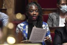 La députée Danièle Obono (La France insoumise) à l'Assemblée nationale le 28 juillet 2020 à Paris