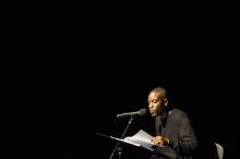 Le rappeur Abd Al Malik donne lecture de lettres sur le confinement, le 23 septembre 2020 à la Filature de Mulhouse
