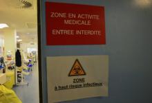 Zone Covid-19 à l'hôpital Bichat de l'AP-HP, le 13 mars 2020