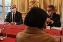 Le Premier ministre Jean Castex reçoit les partenaires sociaux, le 26 octobre 2020 à Paris