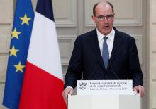 Le Premier ministre Jean Castex fait une déclaration après un Conseil de défense à l'Elysée, le 23 octobre 2020 à Paris