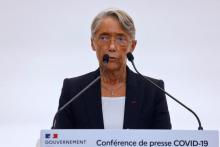 Elisabeth Borne le 15 octobre 2020 à Paris lors d'une conférence de presse sur la crise sanitaire