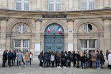 L'entrée de l'Institut de France, qui abrite l'Académie française, à Paris le 20 mars 2018
