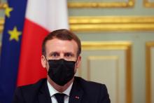 Le président Emmanuel Macron à l'Elysée, le 29 octobre 2020 à Paris