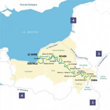 Carte du parcours de la Seine à Vélo
