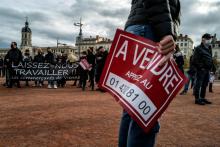 Manifestation de commerçants demandant la réouverture de leurs magasins, le 16 novembre 2020 à Lyon