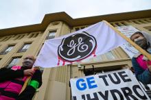 Manifestation contre le projet de restructuration annoncé par General Electric, le 24 octobre 2020 à Belfort