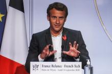 Emmanuel Macron vantant les mérites de la French Tech en septembre 2020