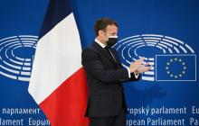 Emmanuel Macron, le 9 mai 2021 au Parlement européen de Strasbourg