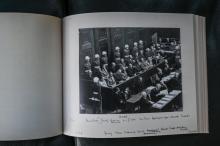 Vue prise le 13 octobre 2021 d'une copie détenue par l'université de Lyon 3 d'un album photographique restauré du procès de Nuremberg qui sera présenté au musée-mémorial d'Izieu