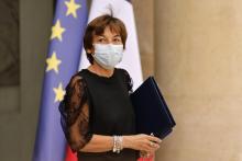 La ministre française de la Mer Annick Girardin, quitte l'Elysée après une réunion hebdomadaire le 7 juillet 2021