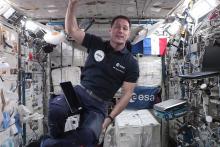 L'astronaute français Thomas Pesquet sur une image obtenue via l'Agence spatiale européenne en septembre 2021, à bord de la Station spatiale internationale