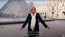 Capture d'écran de la vidéo de Marine Le Pen diffusée sur la page Facebook du Rassemblement national, le 15 janvier 2022