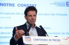 Le président du Medef Geoffroy Roux de Bezieux le 24 janvier 2022 à Paris