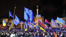 Manifestation d'Ukrainiens proeuropéens en 2013 à Kiev, place Maïdan.