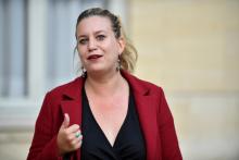 La présidente des députés LFI Mathilde Panot quitte l'hôtel Matignon à Paris, le 30 juin 2022