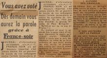 Article dans l'édition de France-soir du 4 juin 1946.