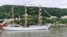 Voilier défilant pendant l'Armada de Rouen 2023, le 18 juin 2023.