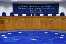 Cette image montre une salle d'audience de la Cour européenne des droits de l'homme, le 7 février