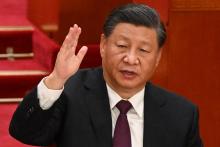 Le président chinois Xi Jinping lors de la cérémonie de clôture du 20e congrès du Parti communiste