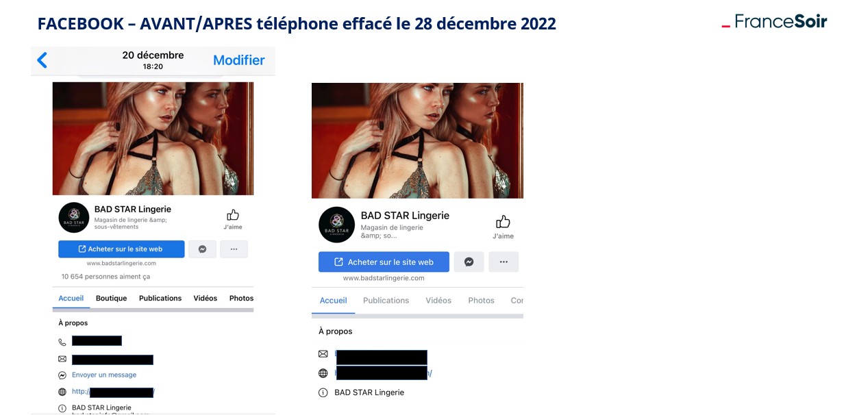 Facebook avant/après : téléphone enlevé