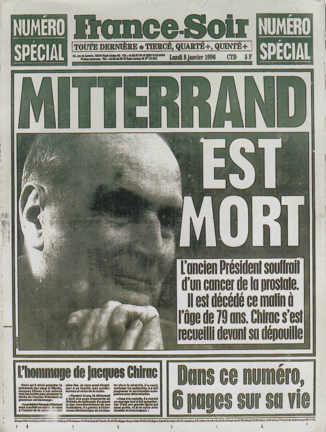 8 Janvier 1996, la mort de François Mitterrand (VIDEO) | FranceSoir