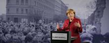Angela Merkel pourle 25e anniversaire de la chute du Mur de Berlin, le 8 novembre 2014.