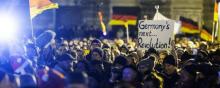 Des manifestants "anti islamisation" rassemblés à Dresde en Allemagne lundi 22 décembre.