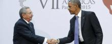 La poignée de main entre Raul Castro et Barack Obama fut cordiale. 