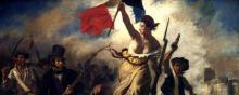 "La Liberté guidant le Peuple" d'Eugène Delacroix, figure allégorique de la Marianne révolutionnaire.