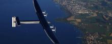 L'avion solaire Solar Impulse-2 en vol.