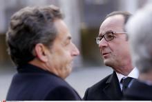 Nicolas Sarkozy et François Hollande en février 2015.