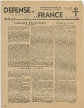 Une FranceSoir Défense de la France Juin 1944 Débarquement