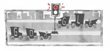 Google Doodle feu de signalisation électrique
