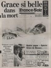 Une FranceSoir 16.09.1982 Mort Grace Monaco