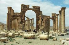 L'Arc de Triomphe de Palmyre en Syrie a été détruit par les djihadistes de Daech.