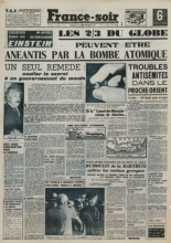 Une FranceSoir 04.11.1945 Bombe Atomique Einstein