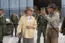 Steven Spielberg et  Harrison Ford sur le tournage d'"Indiana Jones et le royaume du crâne de cristal".