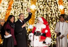 Barack Obama Sapin Noël Maison Blanche 03.12.2015